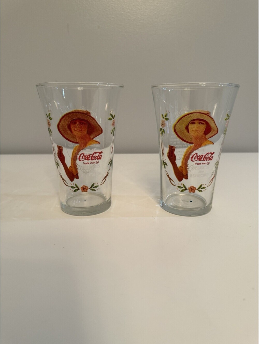 VTG Coca Cola Coke Flair Glass Magnificent Ladies Libby's Collection Set Of 2